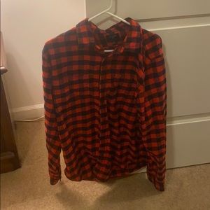 J Crew Men’s Flannel Red Large Slim